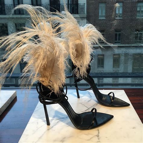 YSL Saint Laurent Ostrich Feather Heels DIY 